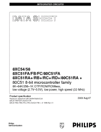 Datasheet P80C51FA-IA manufacturer Philips